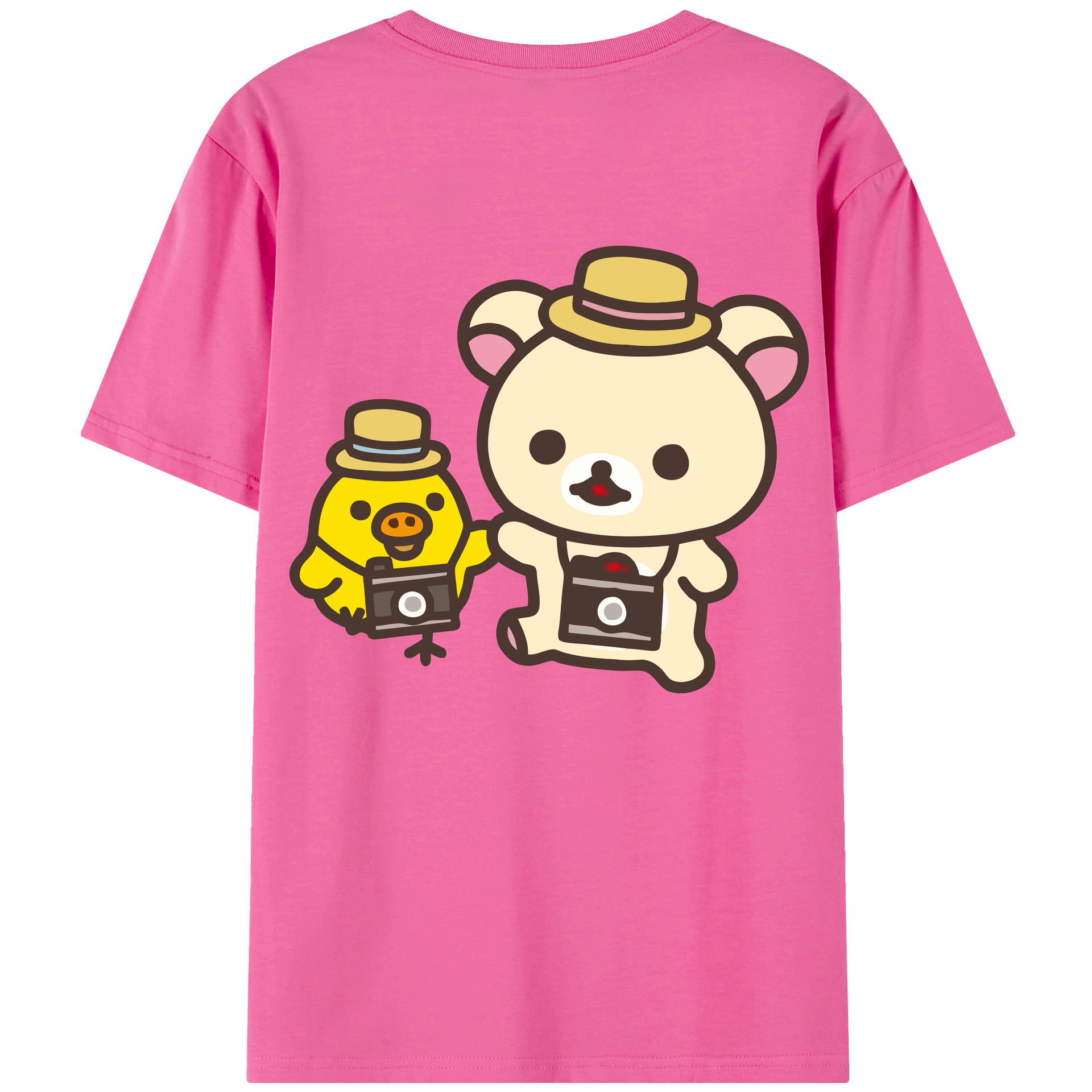 （画像用） リラックマ リラックマ キイロイトリ Rilakkuma Korilakkuma Kiiroitori レディース半袖Tシャツ(バックプリント)